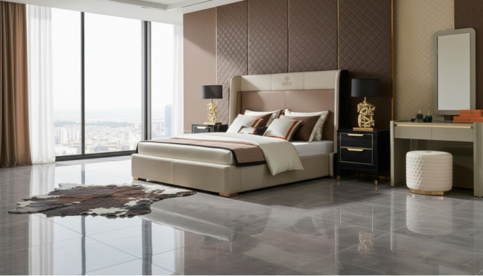 Luxury hotel beds, double bed design, wood modern bed 180x200, master bedroom.