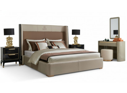 Luxury hotel beds, double bed design, wood modern bed 180x200, master bedroom.