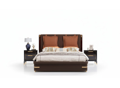 Luxury bedroom furniture 3-piece complete set bed 2x nightstands modern