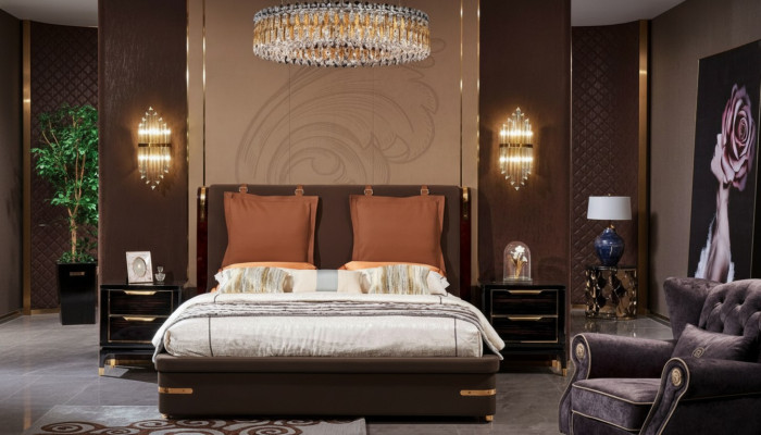 Bed Cushion Design Luxury Metal Double Beds Matrimonial Sleep Room Leather