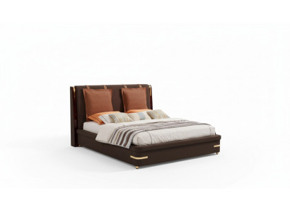 Bed Cushion Design Luxury Metal Double Beds Matrimonial Sleep Room Leather