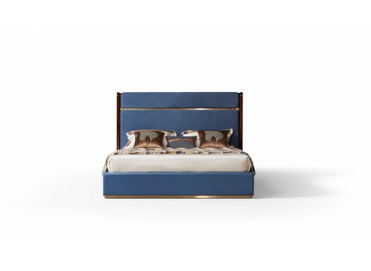 Classic bed frame leather bed blue luxury beds bedroom furniture