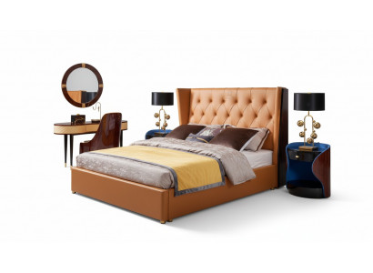 Bed Bedroom Furniture 6-piece Leather Complete Set Luxury Design Beds