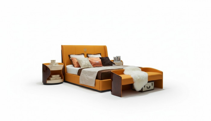Luxury bedroom double bed 180x200cm leather new hotel beds