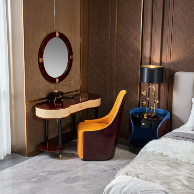 Vanity table mirror chair complete set dresser bedroom modern