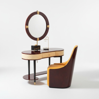 Vanity table mirror chair complete set dresser bedroom modern