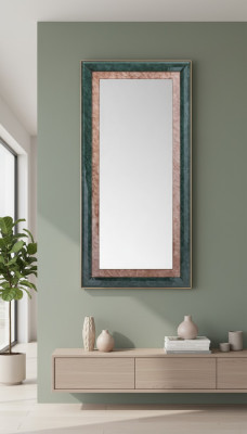 Modern large mirror wall mirror real wood frame hanging mirror luxury furniture