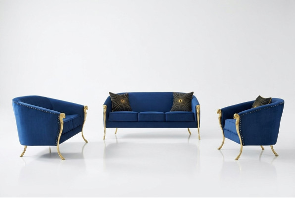 Design 3-seater Relax Sofas Club Lounge Sofa Textile Upholstered Couch Fabric Couches