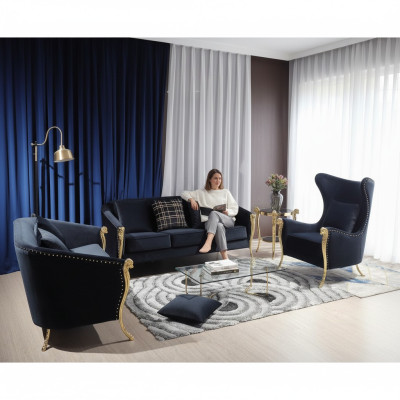 Classic golden velvet luxury sectional sofa set snakes