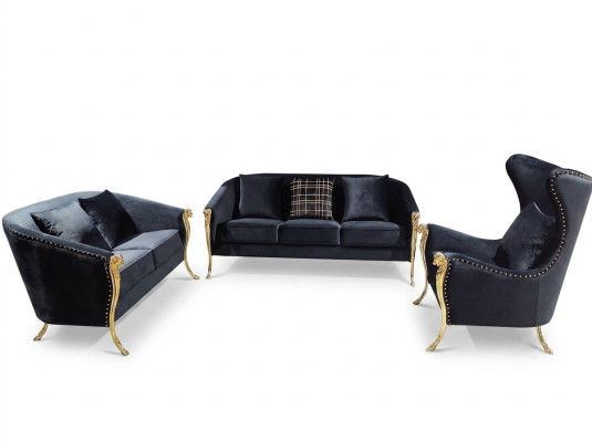 Classic golden velvet luxury sectional sofa set snakes