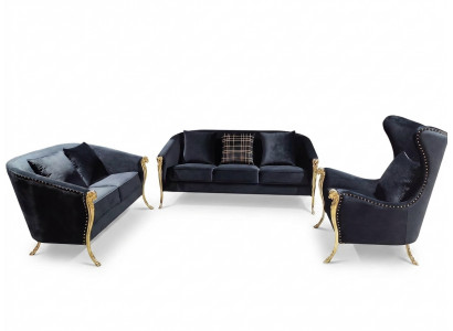 Classic golden velvet luxury sectional sofa set snakes