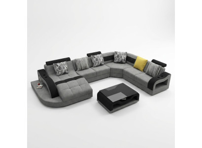 U-shaped sectional sofa couch upholstered designer textile large fabric sofa living landscape