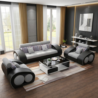 Leather sofa couch sofa set leather 311 seater set design modern sofa USB