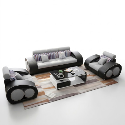 Leather sofa couch sofa set leather 311 seater set design modern sofa USB
