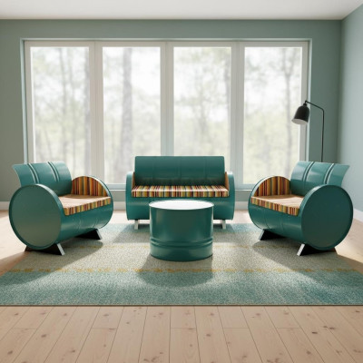 Modern Industrial Sofa Set Iron Textile Restaurant Sofa Aluminum