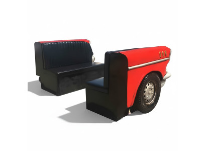 Double Car Sofa Diner Sofa Couch Car Furniture USA Interior Decoration Model Leather