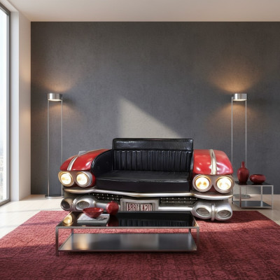 Sofa Auto Half Vehicle Ratro Cinema Couch Upholstery Set Leather Sofa