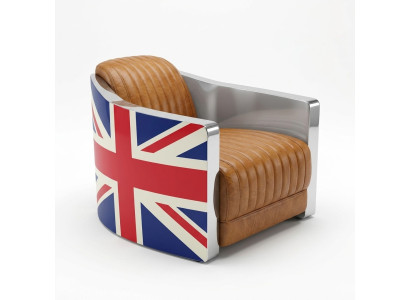 Genuine Leather Vintage Leather Armchair Designer Armchair Rocket Union Jack Vintage Cigar