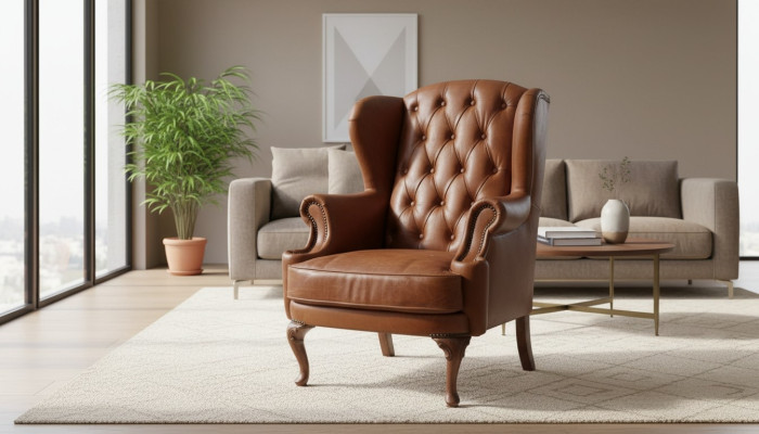 Chesterfield Leather Armchair Wingback Chair Vintage Club Chair Executive Chair Wingback Chair