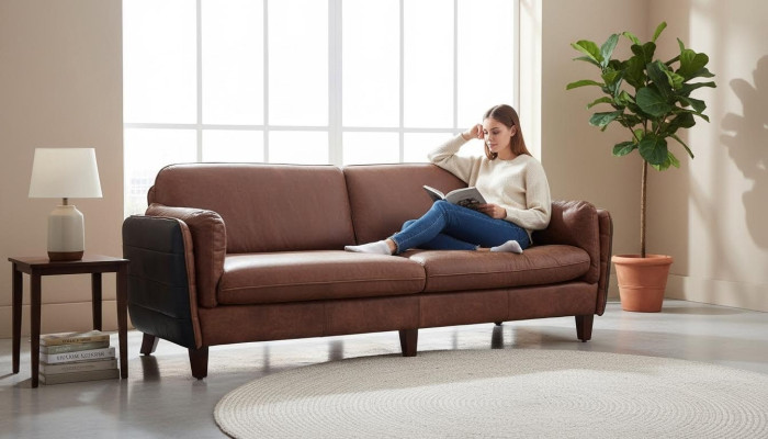 Luxury vintage 3+2 seater genuine leather furniture living room sofa suite loft set