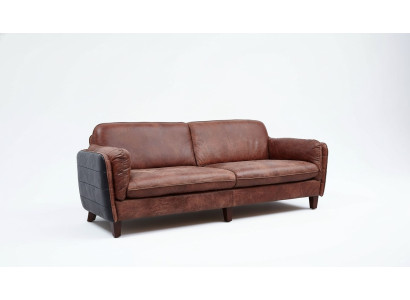 Luxury vintage 3+2 seater genuine leather furniture living room sofa suite loft set