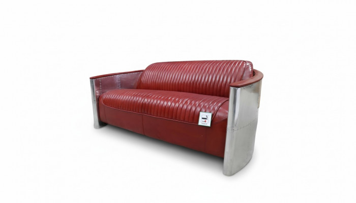 Leather sofa couch upholstery sofa aluminum three-seater vintage luxury furniture sofas new