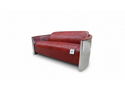 Leather sofa couch upholstery sofa aluminum three-seater vintage luxury furniture sofas new