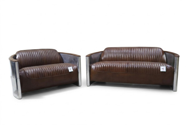 Sofa set 3+2 seater sofa couch set couch armchair leather vintage retro NEW