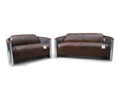 Sofa set 3+2 seater sofa couch set couch armchair leather vintage retro NEW