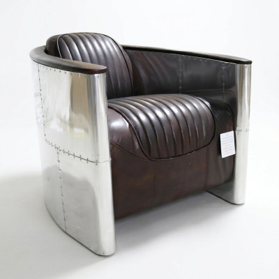 Armchair Design Genuine Leather Vintage Luxury Furniture Upholstery Aviator Airplane