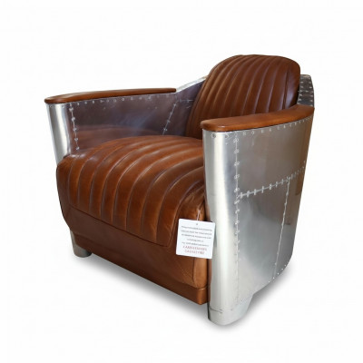 Leather sofa couch upholstery single-seater sofas couches airplane aviator aluminum