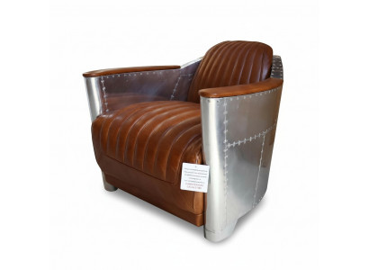 Leather sofa couch upholstery single-seater sofas couches airplane aviator aluminum