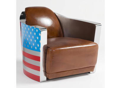 Real Leather Vintage Leather Armchair Designer Chair Rocket Union Jack Vintage