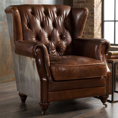 Wing chair Beautiful vintage Chesterfield wingback armchair club chair