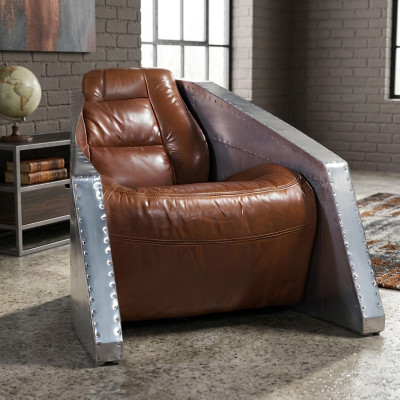 Leather Armchair Airplane Design Club Chair Leather Armchair Aviator Vintage