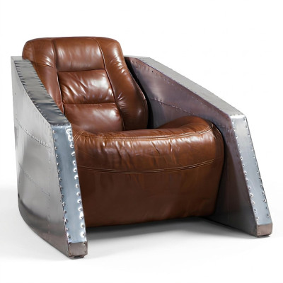 Leather Armchair Airplane Design Club Chair Leather Armchair Aviator Vintage