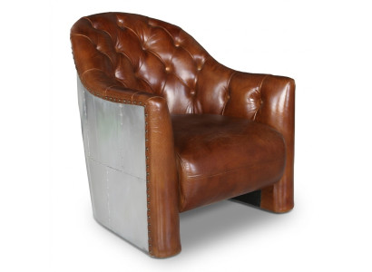 Aviator Chesterfield Vintage Leather Chair Lounge Chair Cocktail Chair vintage