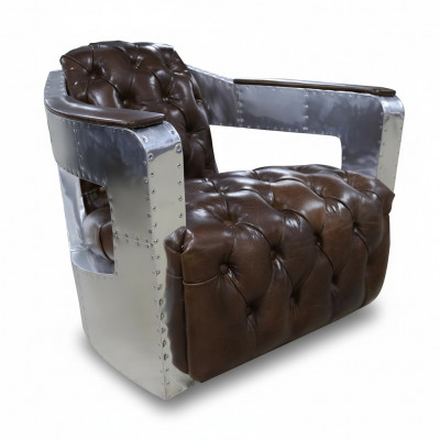 Beautiful vintage Chesterfield wingback armchair club chair airplane
