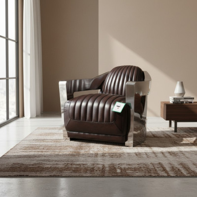 Leather armchair Aviator club chair Art Deco cocktail chair aviator