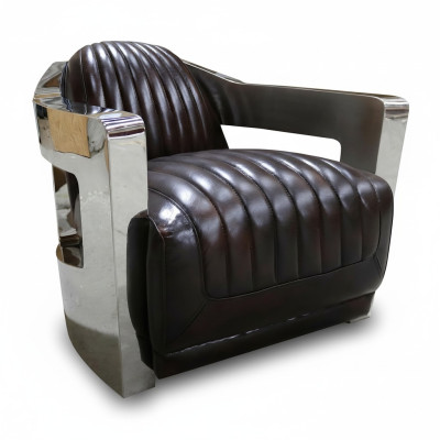 Leather armchair Aviator club chair Art Deco cocktail chair aviator