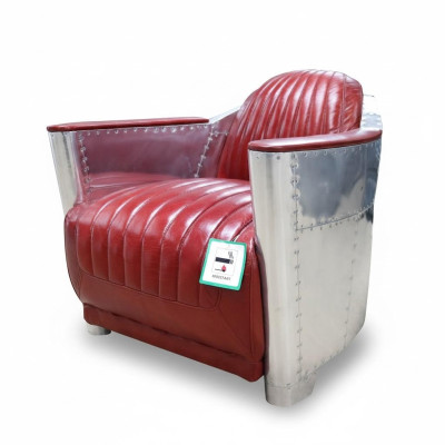 Genuine Leather Aluminum Chair Cognac Airplane Chair Aviator Armchair New