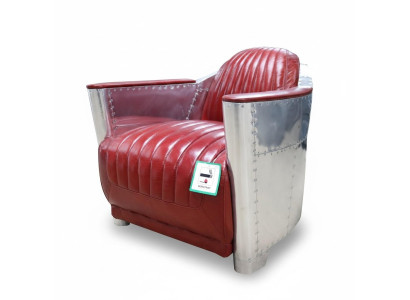 Genuine Leather Aluminum Chair Cognac Airplane Chair Aviator Armchair New