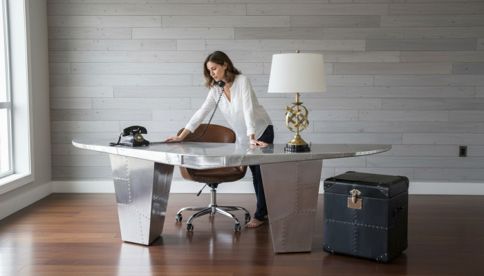 Desk computer table office table aluminum tables aviator study room