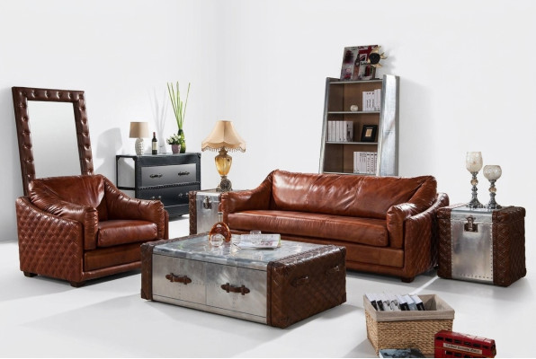 Chesterfield Sofa 3 Seater Chesterfield Brown Vintage Leather Furniture Style Three-seater