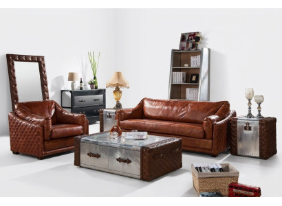 Chesterfield Sofa 3 Seater Chesterfield Brown Vintage Leather Furniture Style Three-seater