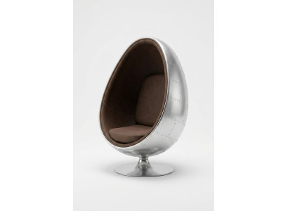 Design Retro Lounge Chair Seat Egg Ball Silver Swivel Aviator Space