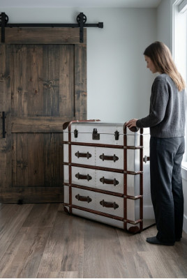 Dresser Aluminum Vintage Suitcase Sideboard Aircraft Aviator Designer Furniture