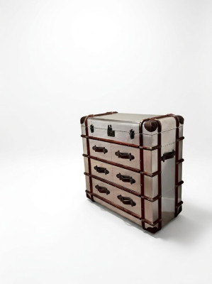 Dresser Aluminum Vintage Suitcase Sideboard Aircraft Aviator Designer Furniture