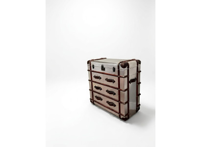 Dresser Aluminum Vintage Suitcase Sideboard Aircraft Aviator Designer Furniture