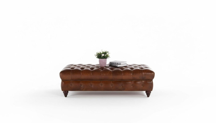 Vintage Chesterfield sofa set upholstery couch sofa leather 3+1 seater set 2-piece.